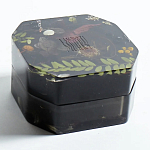 Шкатулка из эпоксидной смолы с цветами черная Epoxy Resin Square Box Black варинант исполнения - 5 | Loft Concept в Кирове