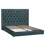 Кровать двуспальная зеленая с основанием из массива дерева с мягким изголовьем Velour Beds варинант исполнения - 1 | Loft Concept в Кирове