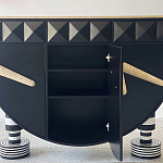 Дизайнерский комод полукруглый черный с 3-мя фактурным ящиками Occasion варинант исполнения - 4 | Loft Concept в Кирове
