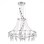 Люстра подвесная из металла с хрустальными прозрачными подвесками Quasar 81 варинант исполнения - 8 | Loft Concept в Кирове