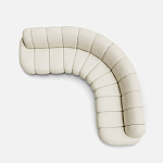 Диван Limoges полукруглой формы с обивкой букле молочного цвета варинант исполнения - 2 | Loft Concept в Кирове