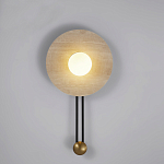 Бра круглое с каменным основанием и плафоном из стекла в форме шара Shaw Marble Lighting варинант исполнения - 5 | Loft Concept в Кирове