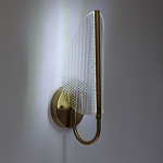 Бра с изогнутым рельефным плафоном Textured Glass варинант исполнения - 2 | Loft Concept в Кирове