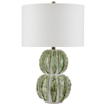 Настольная лампа с фактурным основанием с сочетании белого и зеленого цветов Festoon варинант исполнения - 3 | Loft Concept в Кирове