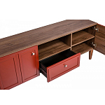 ТВ-тумба красная из массива бука с 2-мя дверками и ящиком Wenge Light варинант исполнения - 5 | Loft Concept в Кирове