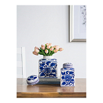 Ваза с крышкой в китайском стиле Oriental Blue & White Ornament Vases варинант исполнения - 5 | Loft Concept в Кирове
