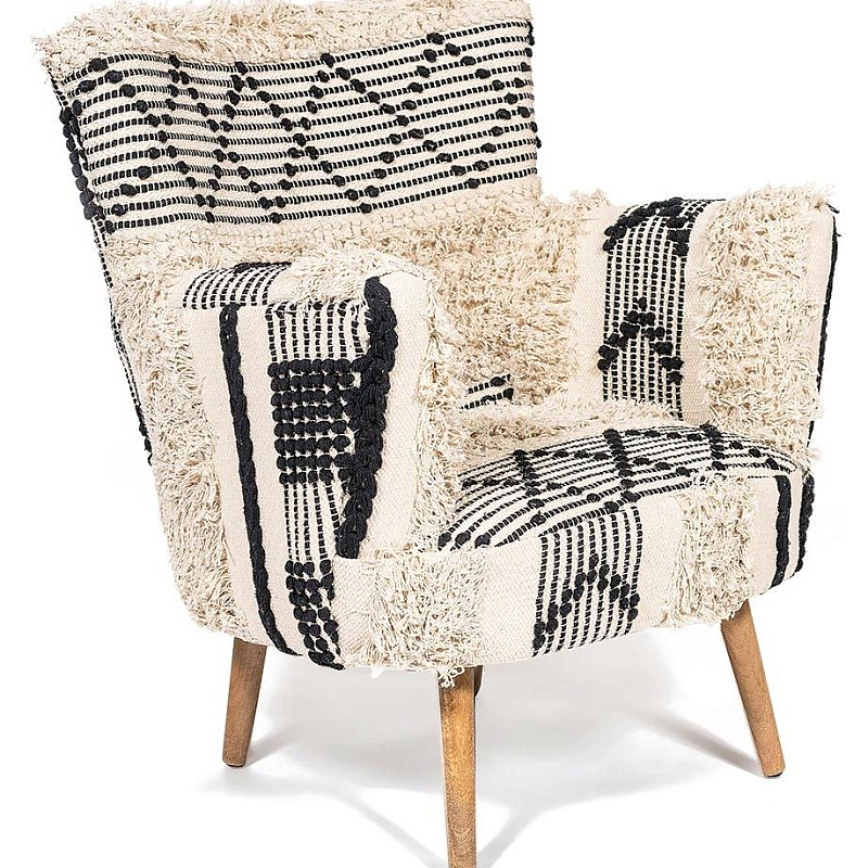 Кресло KELIM Pattern black and white Chair Черно-белый в Кирове | Loft Concept 