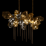 Люстра подвесная с 22-мя гранёными стеклянными плафонами с вертикальными подвесками Gilded Mirage  варинант исполнения - 4 | Loft Concept в Кирове