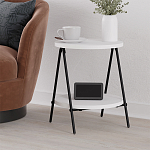 Стол приставной с 2-мя круглыми белыми столешницами ESSEL SIDE TABLE WHITE варинант исполнения - 5 | Loft Concept в Кирове