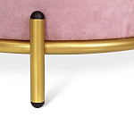 Банкетка круглая пыльно-розовый велюр на 4-х металлических ножках золотого цвета SANJAY варинант исполнения - 2 | Loft Concept в Кирове