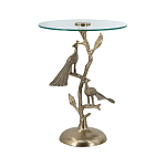 Столик с круглой стеклянной столешницей и корпусом в виде двух павлинов на ветке Table Two Peacocks варинант исполнения - 2 | Loft Concept в Кирове