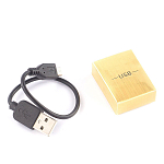 Зажигалка электронная с накладкой из натурального камня Малахит и с USB проводом для зарядки Stone Lighters варинант исполнения - 4 | Loft Concept в Кирове