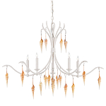 Люстра белая фактурная с подвесками из ракушек Study of Grace варинант исполнения - 2 | Loft Concept в Кирове