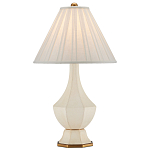 Настольная лампа с фактурным конусовидным абажуром и кожаным каркасом Malifis варинант исполнения - 3 | Loft Concept в Кирове