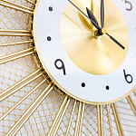 Часы настенные из металла в виде солнца с белым циферблатом Mirror Tower Clock варинант исполнения - 3 | Loft Concept в Кирове