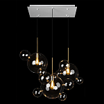 Люстра подвесная 3 лампы с прозрачными стеклянными шарами и золотыми деталями Giopato & Coombes варинант исполнения - 2 | Loft Concept в Кирове