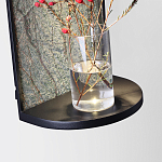 Настенный светильник зеленого цвета с черной рамкой овальной формы с полкой Herbarium  варинант исполнения - 3 | Loft Concept в Кирове