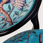 Стул из массива бука бирюзовый с изображением птиц в саду Turquoise Chinoiserie Blue Bird Chair варинант исполнения - 2 | Loft Concept в Кирове