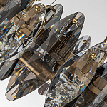 Люстра подвесная круглая с овальными подвесками из стекла дымчатого цвета Harlow Crystal Round варинант исполнения - 3 | Loft Concept в Кирове