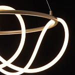 Люстра подвесная круглая золотого цвета с белыми изогнутыми световыми линиями Luke Lampco Tracer Lamp варинант исполнения - 5 | Loft Concept в Кирове