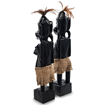 Комплект из 2-х деревянных статуэток Asmat Statuettes Black варинант исполнения - 5 | Loft Concept в Кирове