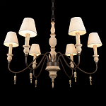 Люстра на металлическом основании с 6-ю белыми тканевыми абажурами Terrain варинант исполнения - 8 | Loft Concept в Кирове