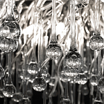 Люстра подвесная с прозрачными стеклянными подвесками в форме капель Диаметр 100 см Droplet Chandelier варинант исполнения - 20 | Loft Concept в Кирове