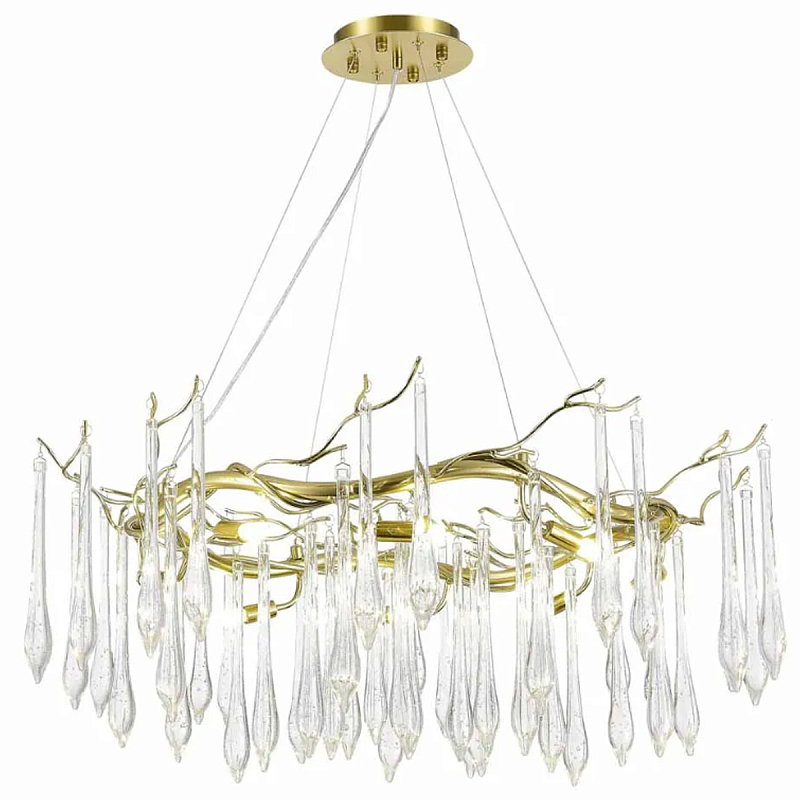 Люстра TEARDROPS Crystal Rain 80 см Золотой Люстра TEARDROPS Crystal Rain 80 см Золотой в Кирове | Loft Concept