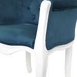 Кресло низкое в стиле прованс Louis French Armchair white and blue velour варинант исполнения - 4 | Loft Concept в Кирове