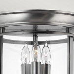 Потолочный светильник в форме фонаря с прозрачным цилиндрическим плафоном и тремя лампами в форме свечей Hinkley варинант исполнения - 4 | Loft Concept в Кирове