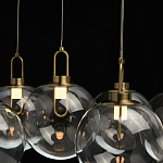 Люстра с 7-ю плафонами из прозрачного стекла в форме шара Orb Cascade  варинант исполнения - 7 | Loft Concept в Кирове