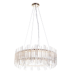 Люстра подвесная круглая с прозрачными хрустальными трубками и золотистым каркасом Диаметр 60 см Hexagon Tube Light варинант исполнения - 1 | Loft Concept в Кирове