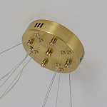 Люстра подвесная двухъярусная с золотистымыми кольцами и прозрачными стеклянными элементами Ring Horizontal варинант исполнения - 2 | Loft Concept в Кирове