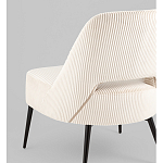 Кресло лаунж Бостон велюр рельефный молочный на черных ножках варинант исполнения - 3 | Loft Concept в Кирове