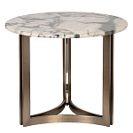 Столик журнальный с круглой мраморной столешницей Unique Stone Design варинант исполнения - 1 | Loft Concept в Кирове