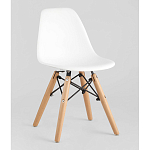 Пластиковый стул на ножках из массива бука Eames Small White варинант исполнения - 1 | Loft Concept в Кирове