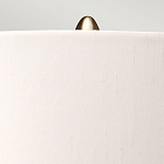 Настольная лампа с шарообразным прозрачным основанием из цветного переработанного стекла и белым цилиндрическим абажуром Elstead Lighting варинант исполнения - 3 | Loft Concept в Кирове