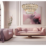 Люстра круглая с декоративными элементами в виде крупных хрустальных цветов Palace Gardens варинант исполнения - 6 | Loft Concept в Кирове