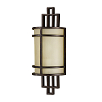 Бра бронзового цвета с полукруглым матовым стеклянным плафоном в геометрическом каркасе Feiss варинант исполнения - 1 | Loft Concept в Кирове