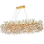 Линейная люстра с хрустальными подвесками Fairytree Gold Crystal Linear Chandelier 14 варинант исполнения - 1 | Loft Concept в Кирове