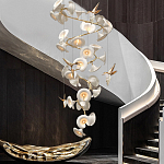 Люстра каскадная из белых цветов каллы и птичек Refined Taste of Light варинант исполнения - 2 | Loft Concept в Кирове