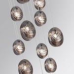 Люстра каскадная с 11-ю круглыми плафонами из рельефного стекла Disc Light варинант исполнения - 5 | Loft Concept в Кирове