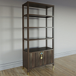 Стеллаж со стеклянными полками Elsa Dreams Walnut варинант исполнения - 2 | Loft Concept в Кирове