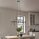 Люстра подвесная с 8-ю лампами и стеклянными круглыми подвесками Currey & Company варинант исполнения - 4 | Loft Concept в Кирове