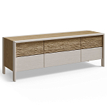 ТВ тумба 2 двери и 2 ящика с подсветкой на рельефном фасаде Warm Industrial варинант исполнения - 4 | Loft Concept в Кирове