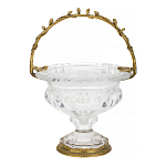 Чаша из прозрачного стекла на ножке с бронзовой ручкой в виде ветки Eden Garden варинант исполнения - 1 | Loft Concept в Кирове