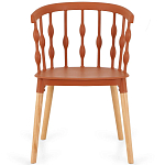 Пластиковый стул на ножках из массива бука Ferret Spiral Brown варинант исполнения - 2 | Loft Concept в Кирове