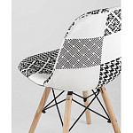 Пластиковый стул на ножках из массива бука Eames Черно-Белый Пэчворк варинант исполнения - 3 | Loft Concept в Кирове