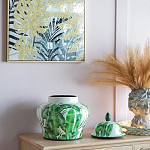 Ваза с зелёными листьями и крышкой Vase Green Leaves варинант исполнения - 4 | Loft Concept в Кирове