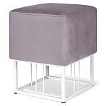 Пуф квадратный фиолетовый велюр на белом металлическом основании Celeste Purple варинант исполнения - 1 | Loft Concept в Кирове